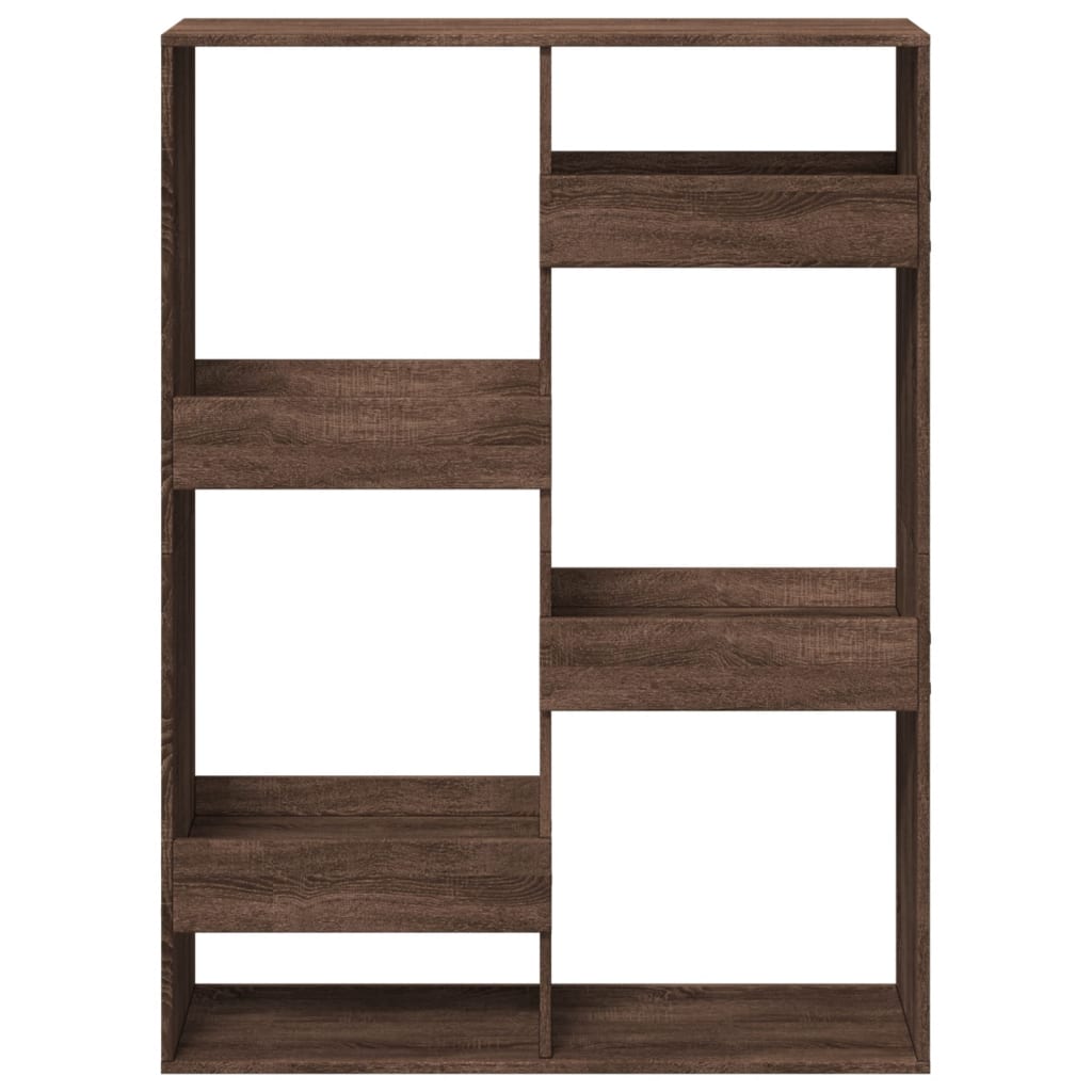 barna tölgy színű szerelt fa könyvespolc 100 x 33 x 135 cm