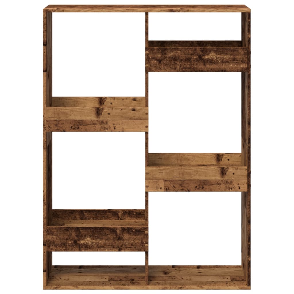 antik fa színű szerelt fa könyvespolc 100 x 33 x 135 cm