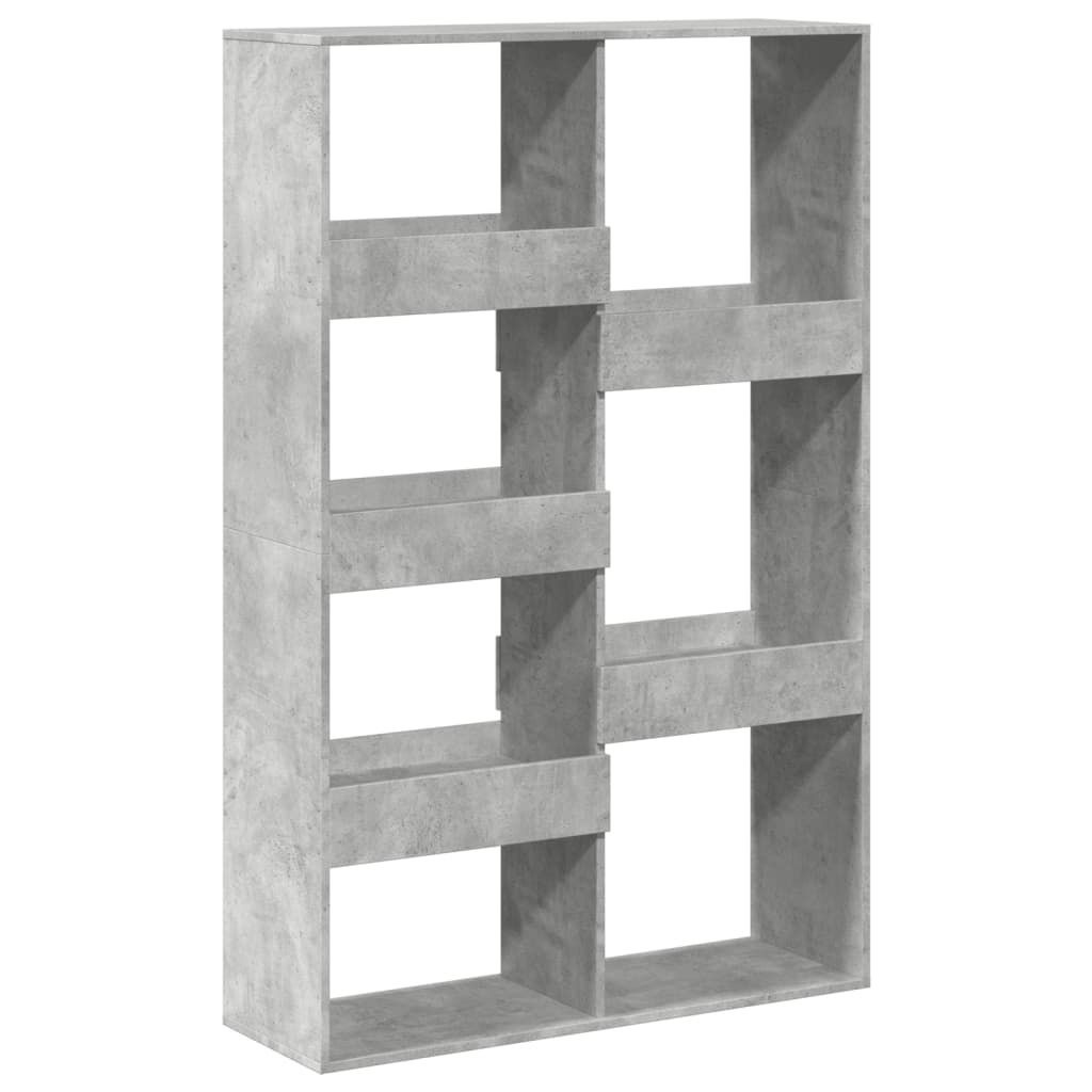 betonszürke szerelt fa könyvespolc 100 x 33 x 155,5 cm