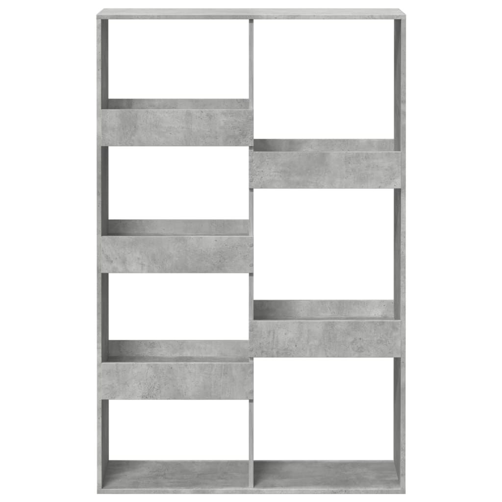 betonszürke szerelt fa könyvespolc 100 x 33 x 155,5 cm