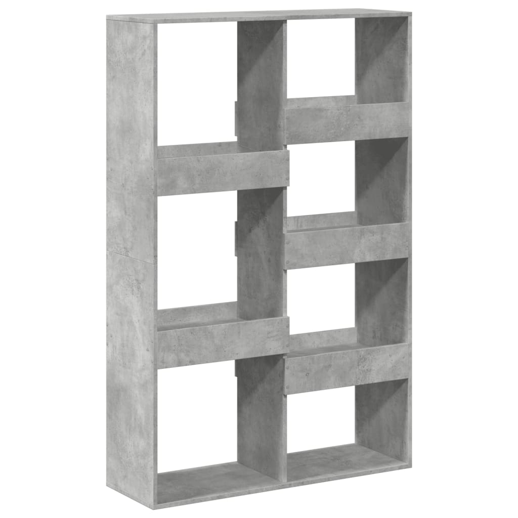 betonszürke szerelt fa könyvespolc 100 x 33 x 155,5 cm