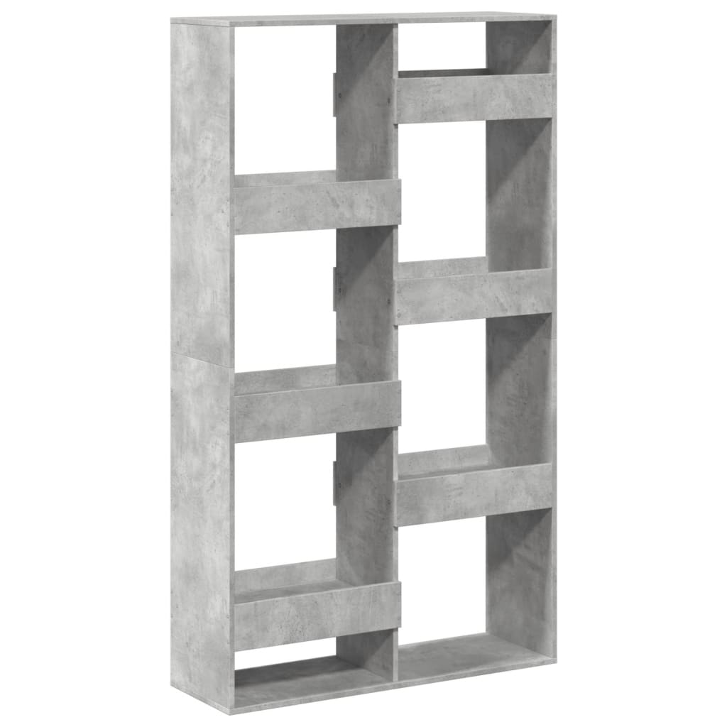 betonszürke szerelt fa könyvespolc 100 x 33 x 175 cm