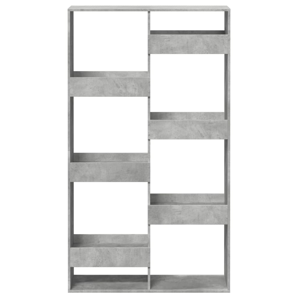 betonszürke szerelt fa könyvespolc 100 x 33 x 175 cm