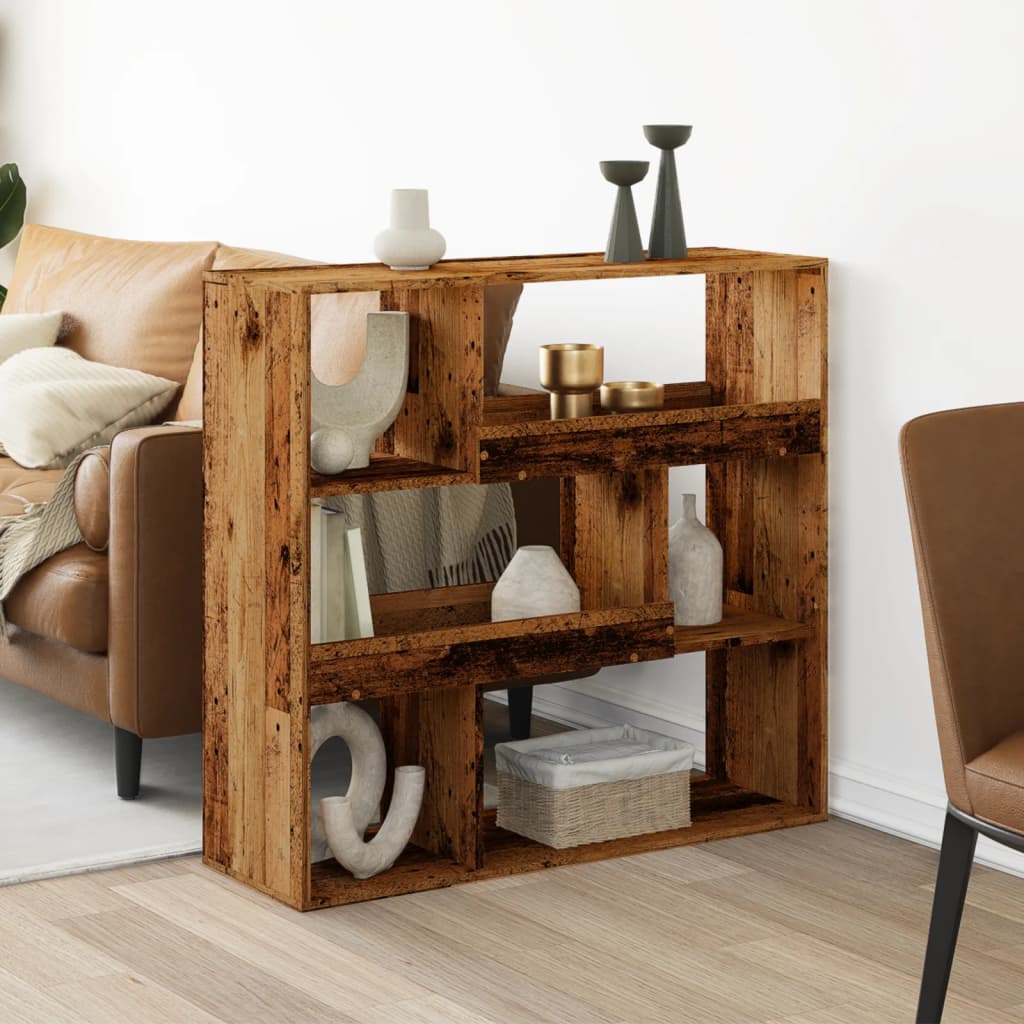 antik fa színű szerelt fa térelválasztó 100 x 33 x 94,5 cm