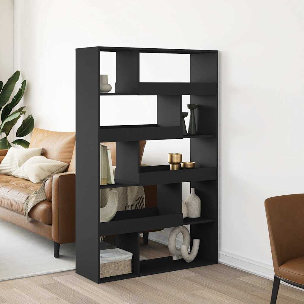 fekete szerelt fa térelválasztó 100 x 33 x 156,5 cm