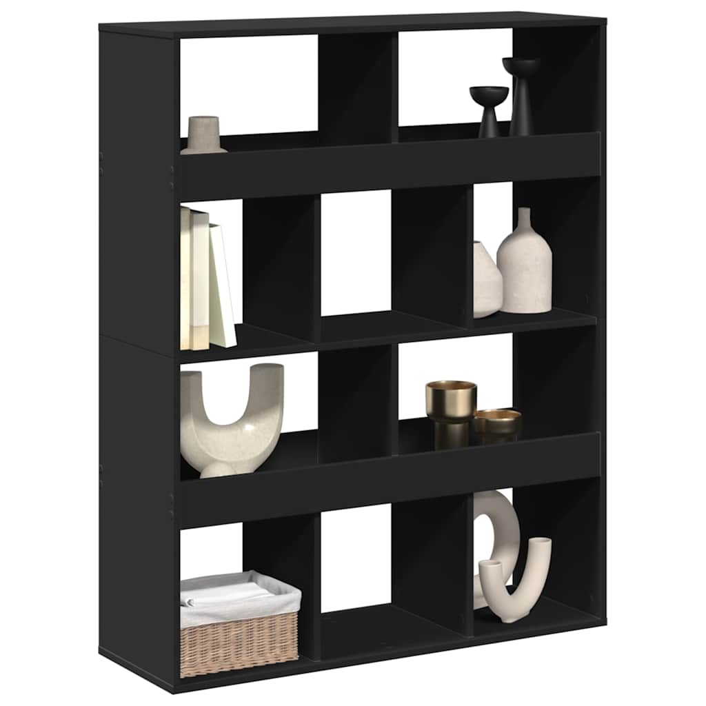 fekete szerelt fa térelválasztó 100 x 33 x 125,5 cm