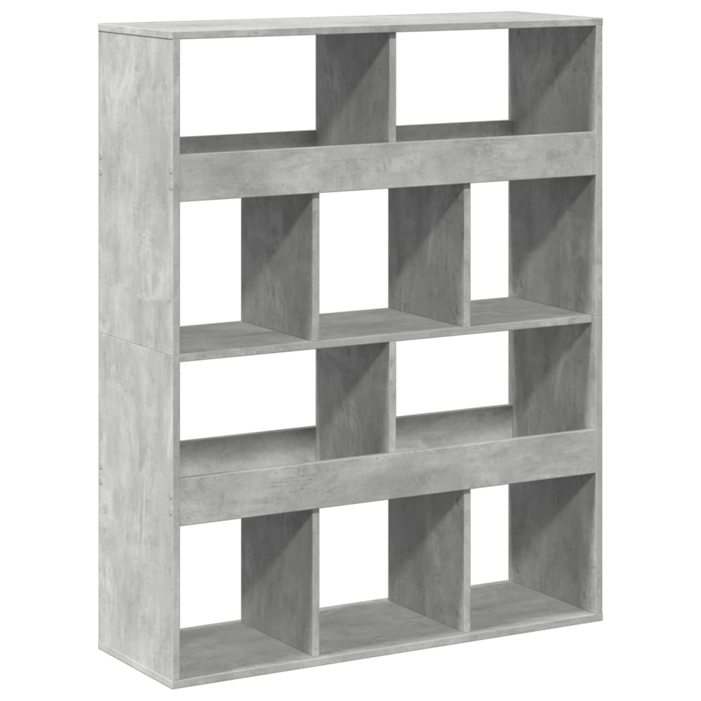 betonszürke szerelt fa térelválasztó 100 x 33 x 125,5 cm