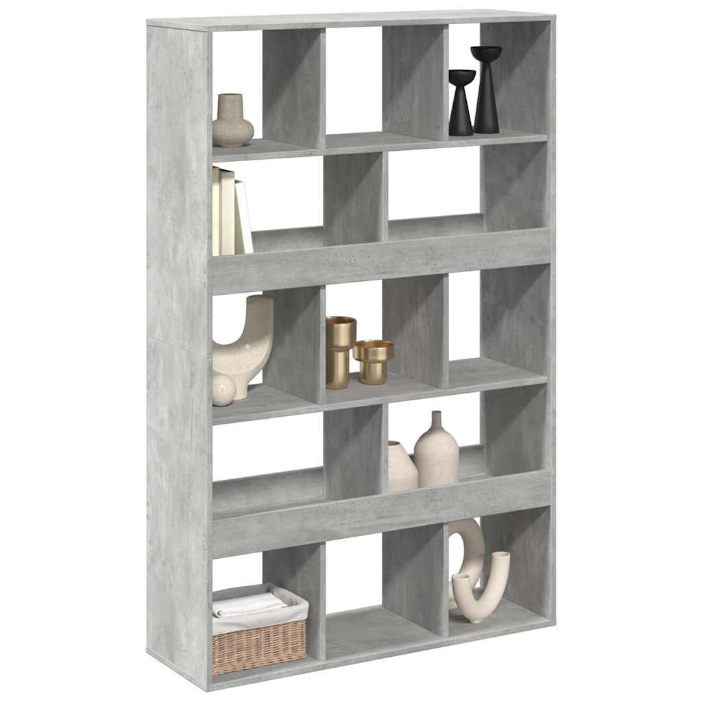 betonszürke szerelt fa térelválasztó 100 x 33 x 156,5 cm