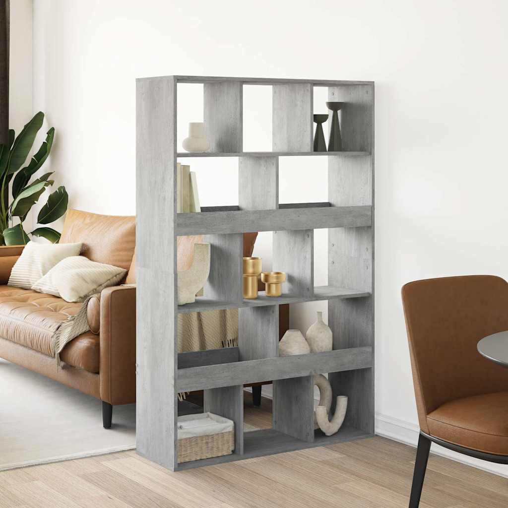 betonszürke szerelt fa térelválasztó 100 x 33 x 156,5 cm