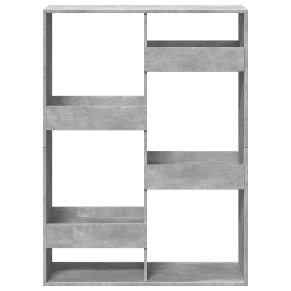betonszürke szerelt fa térelválasztó 100 x 33 x 135 cm