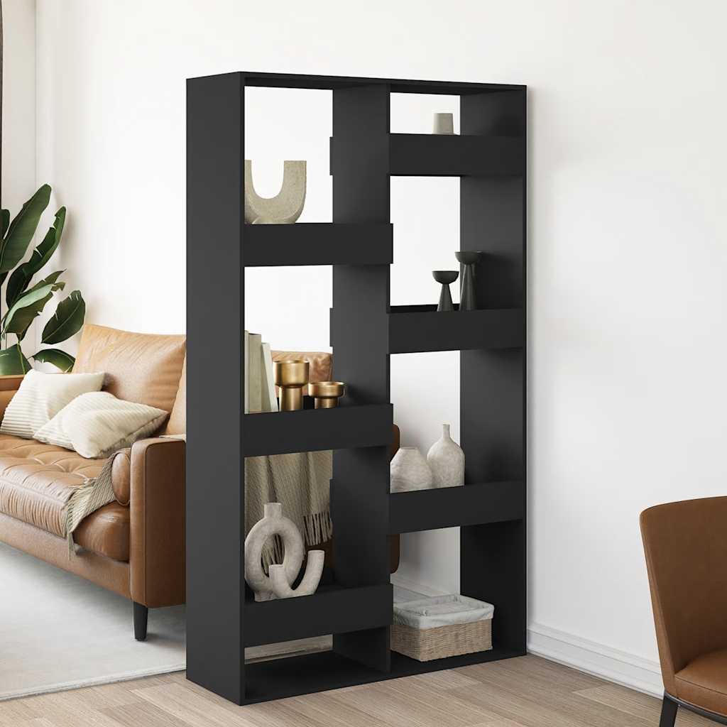 fekete szerelt fa térelválasztó 100 x 33 x 175 cm