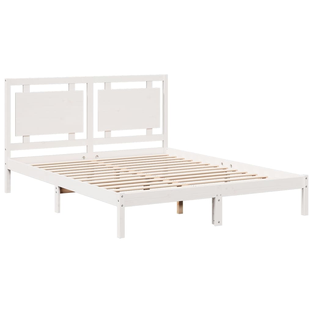 fehér tömör fa extra hosszú ágykeret matrac nélkül 160 x 210 cm