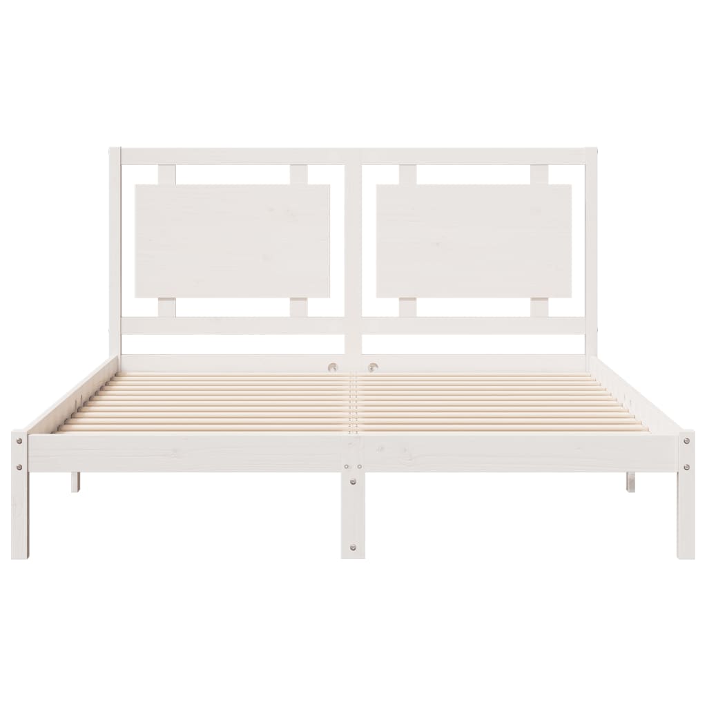 fehér tömör fa extra hosszú ágykeret matrac nélkül 160 x 210 cm