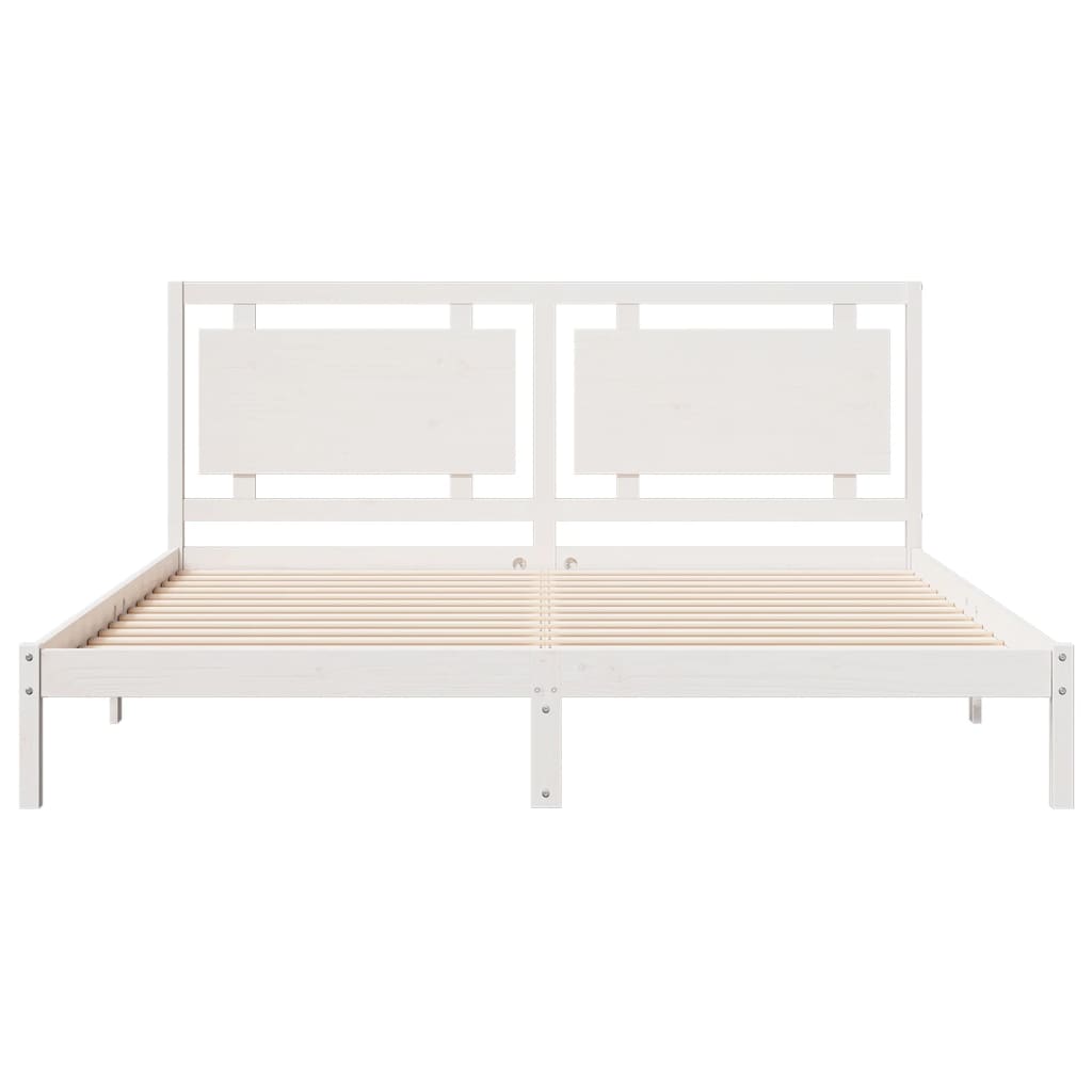 fehér tömör fa extra hosszú ágykeret matrac nélkül 200 x 210 cm