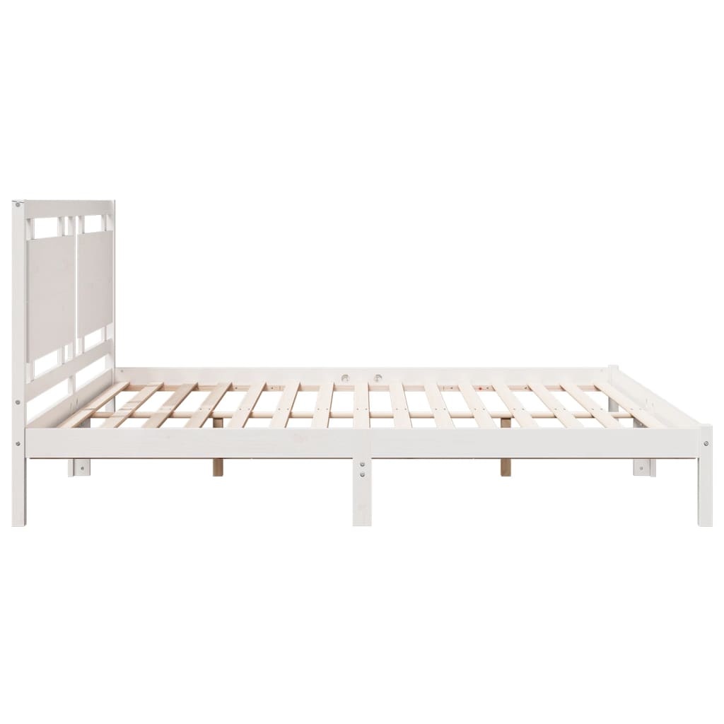 fehér tömör fa extra hosszú ágykeret matrac nélkül 200 x 210 cm