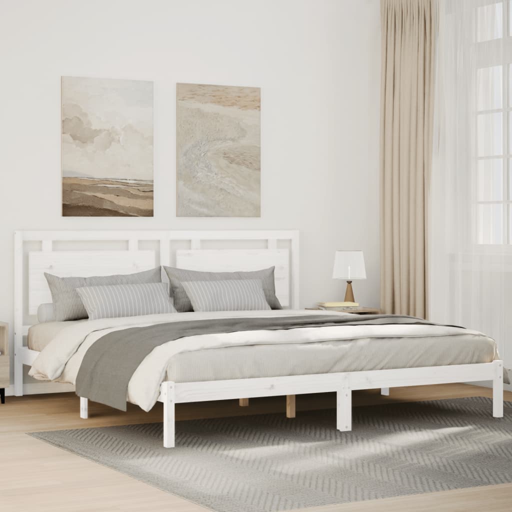 fehér tömör fa extra hosszú ágykeret matrac nélkül 200 x 210 cm