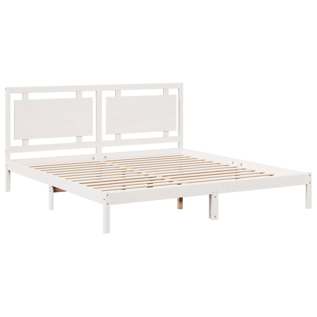 fehér tömör fa extra hosszú ágykeret matrac nélkül 200 x 220 cm