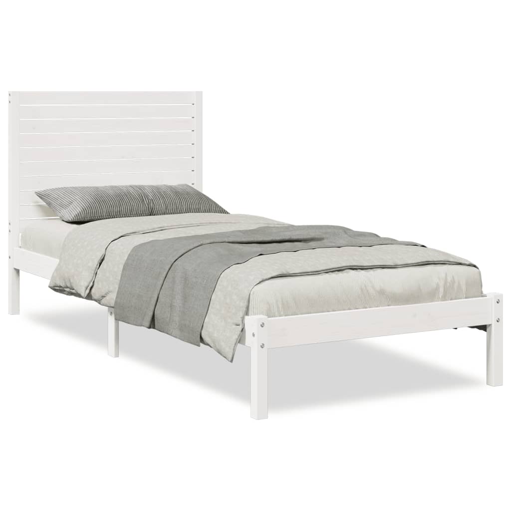 fehér tömör fa extra hosszú ágykeret matrac nélkül 90 x 210 cm