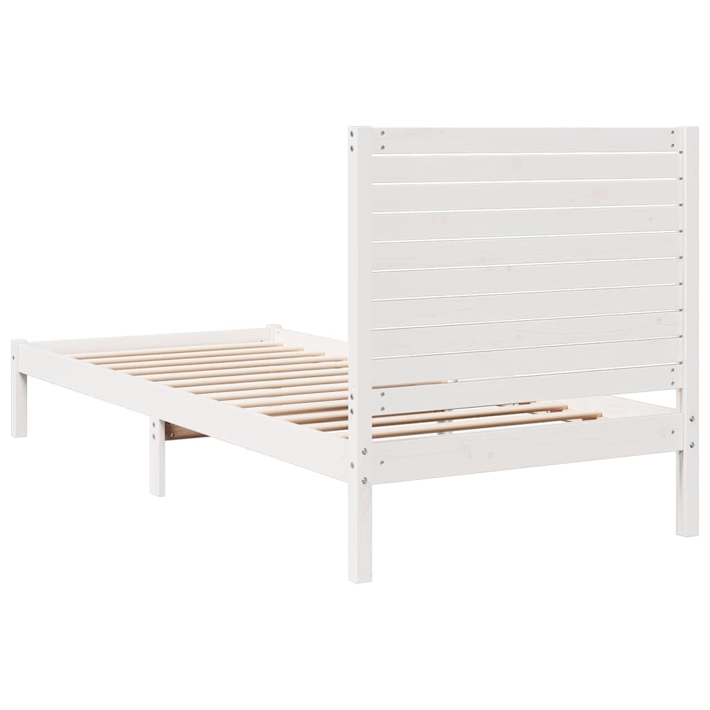 fehér tömör fa extra hosszú ágykeret matrac nélkül 90 x 210 cm