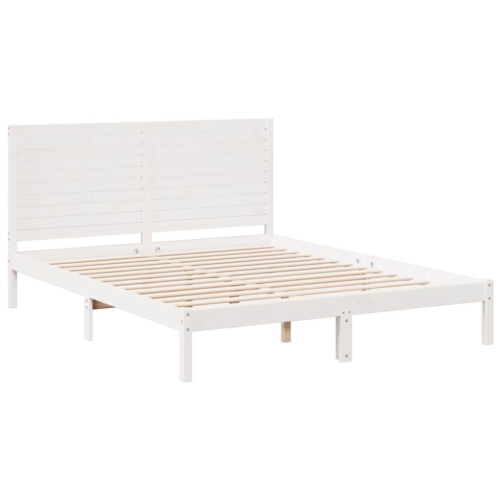 fehér tömör fa extra hosszú ágykeret matrac nélkül 140 x 210 cm