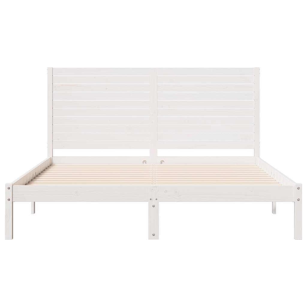 fehér tömör fa extra hosszú ágykeret matrac nélkül 140 x 210 cm