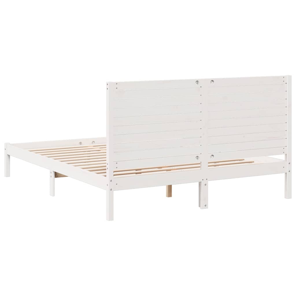 fehér tömör fa extra hosszú ágykeret matrac nélkül 140 x 210 cm