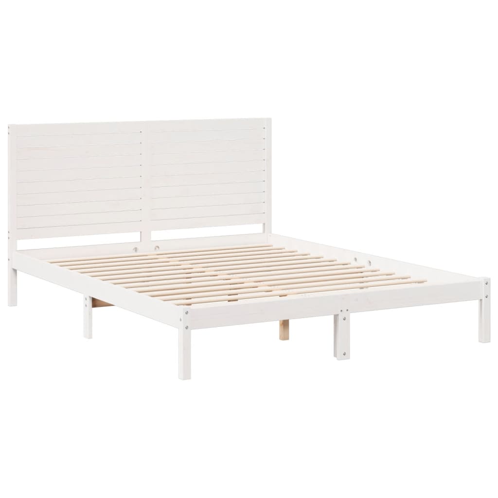 fehér tömör fa extra hosszú ágykeret matrac nélkül 160 x 210 cm