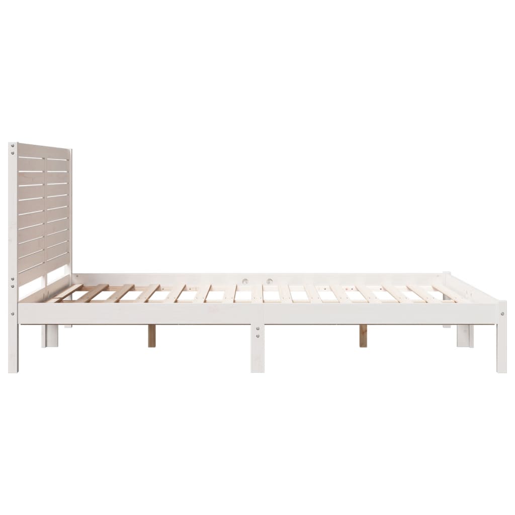 fehér tömör fa extra hosszú ágykeret matrac nélkül 160 x 210 cm