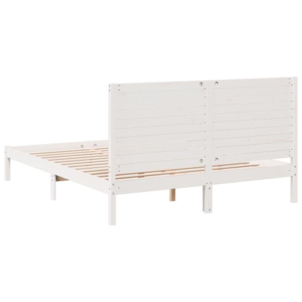 fehér tömör fa extra hosszú ágykeret matrac nélkül 160 x 210 cm