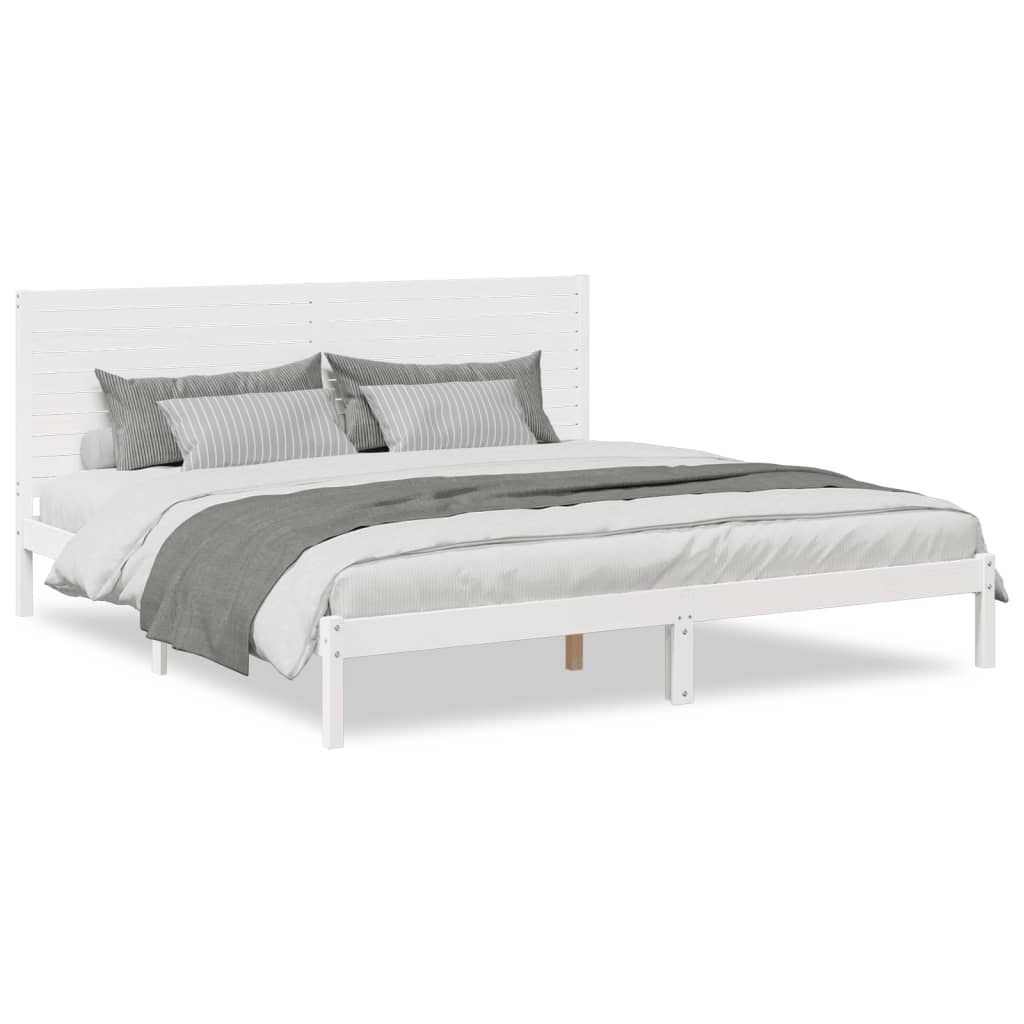 fehér tömör fa extra hosszú ágykeret matrac nélkül 180 x 210 cm