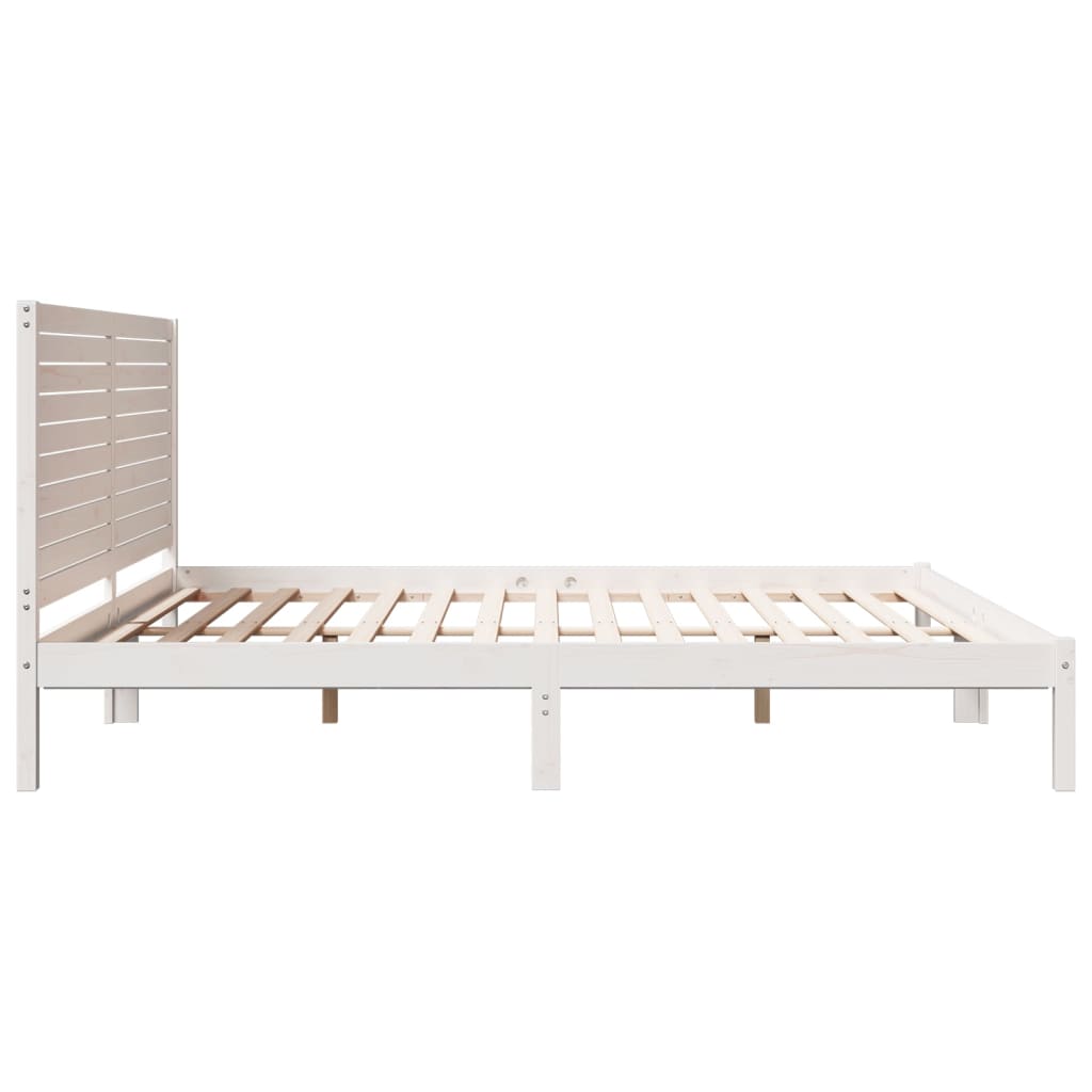 fehér tömör fa extra hosszú ágykeret matrac nélkül 180 x 210 cm