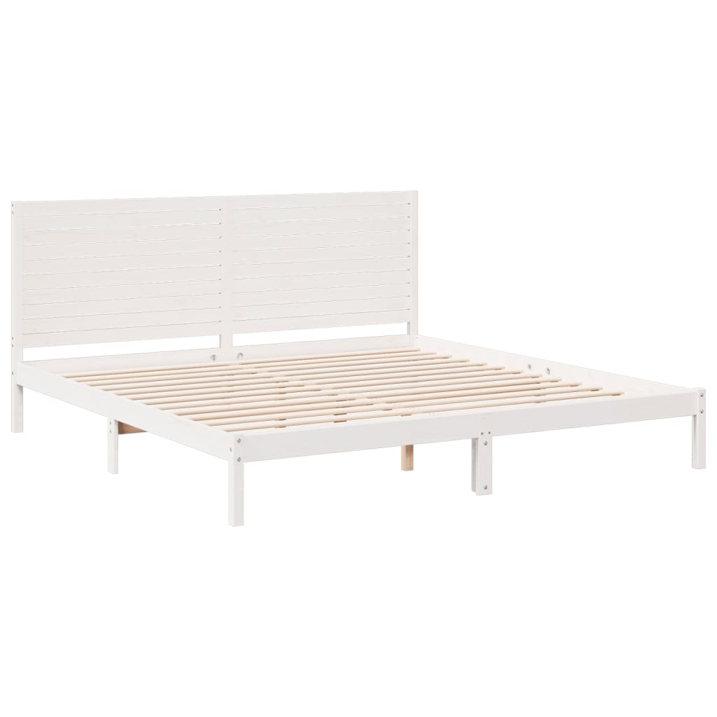 fehér tömör fa extra hosszú ágykeret matrac nélkül 200 x 210 cm