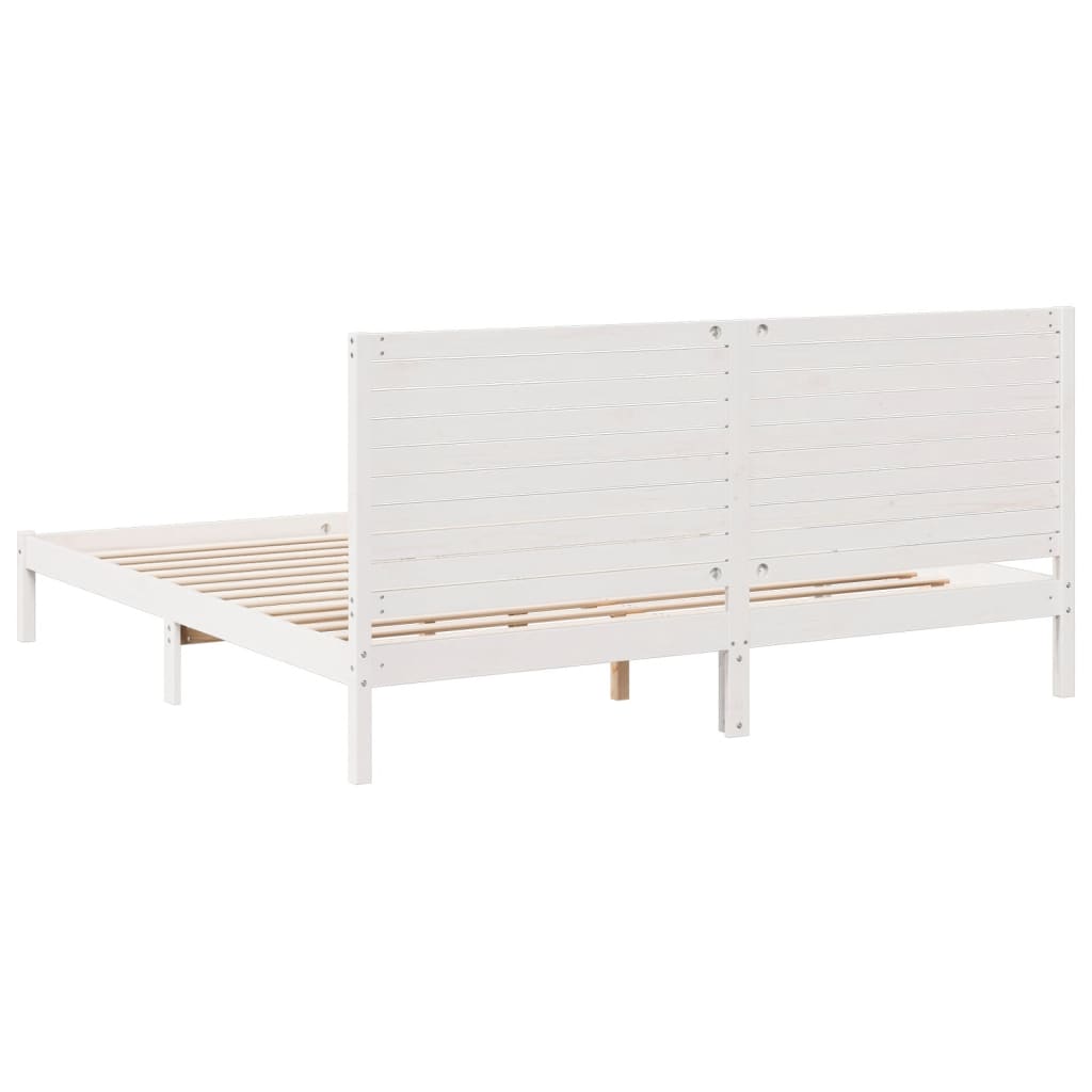 fehér tömör fa extra hosszú ágykeret matrac nélkül 200 x 210 cm
