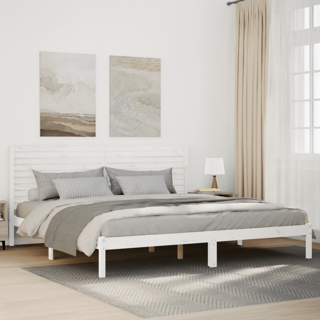 fehér tömör fa extra hosszú ágykeret matrac nélkül 200 x 210 cm