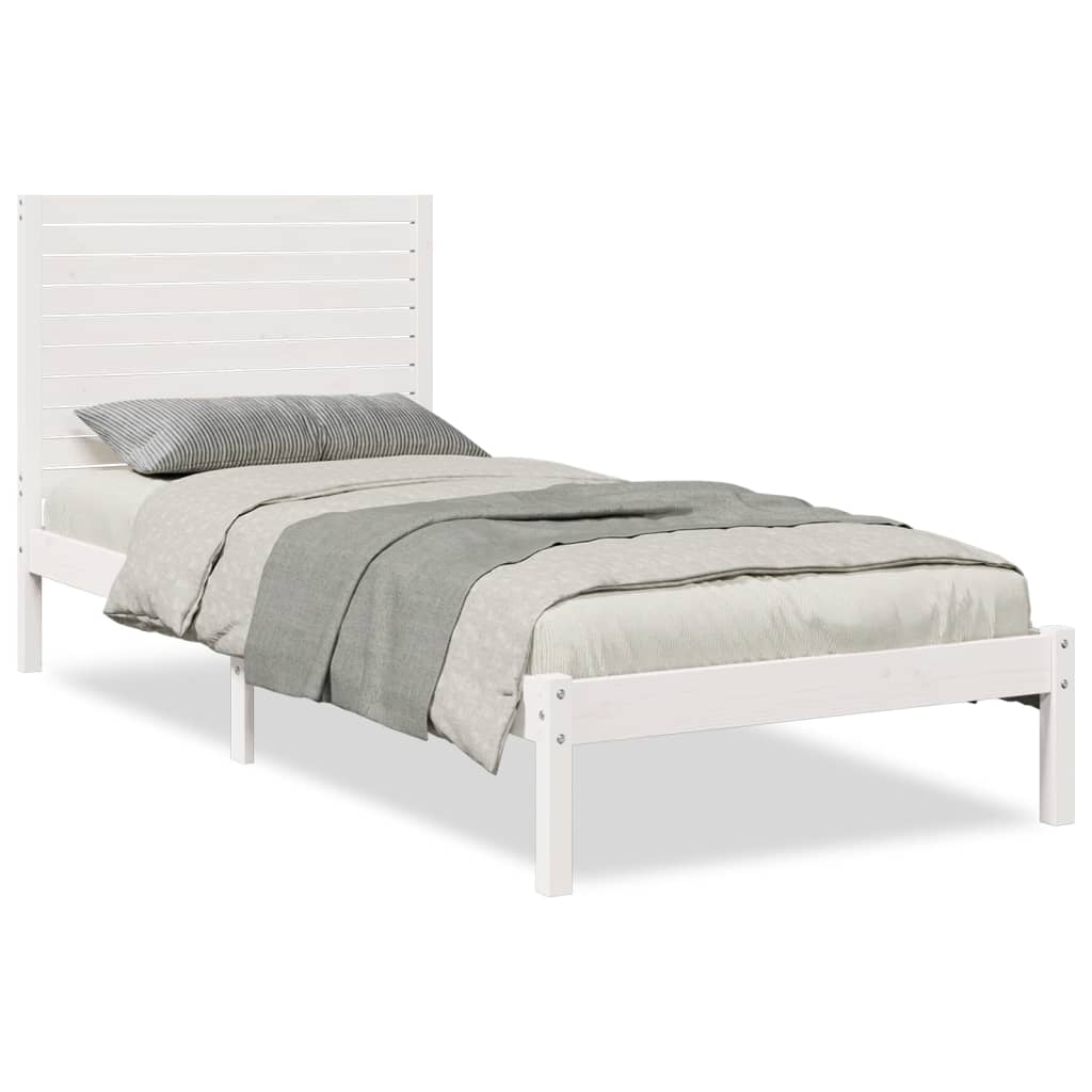 fehér tömör fa extra hosszú ágykeret matrac nélkül 90 x 220 cm