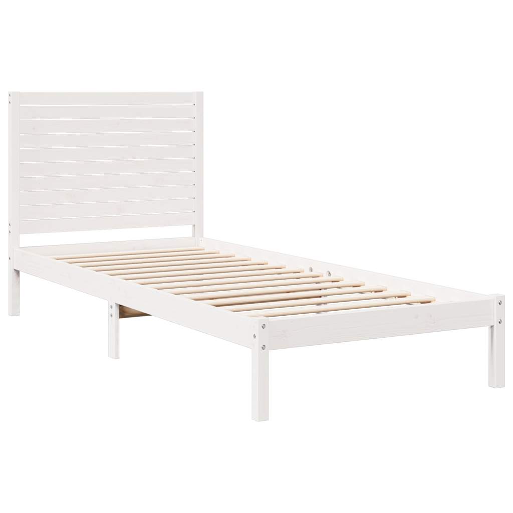 fehér tömör fa extra hosszú ágykeret matrac nélkül 90 x 220 cm