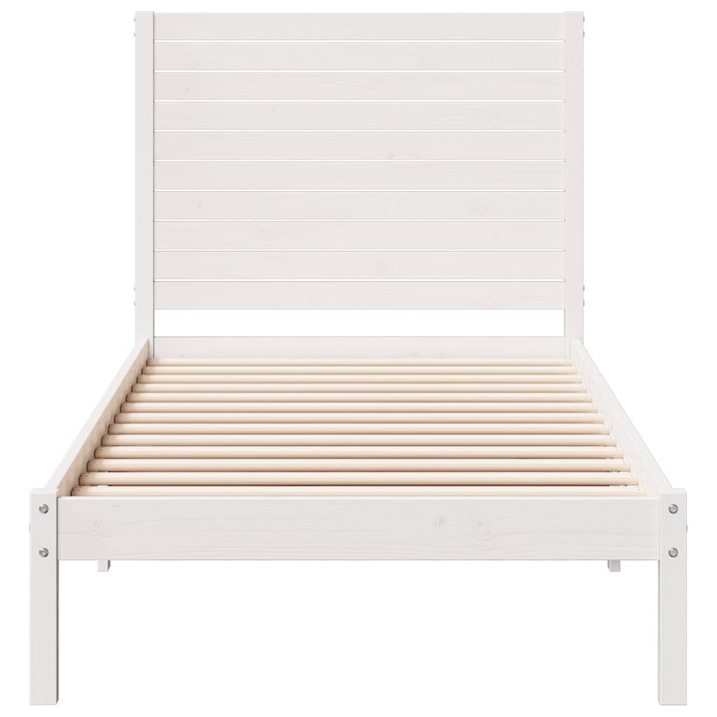 fehér tömör fa extra hosszú ágykeret matrac nélkül 90 x 220 cm