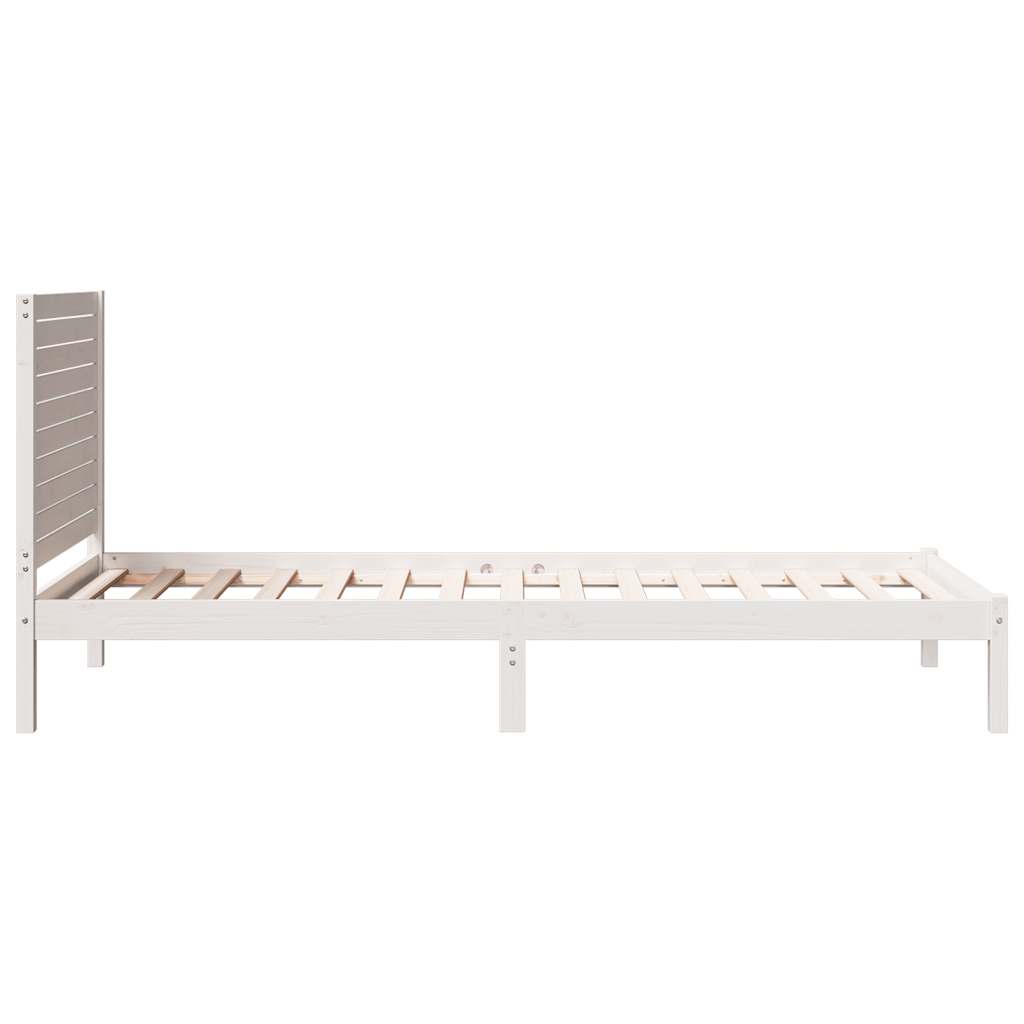 fehér tömör fa extra hosszú ágykeret matrac nélkül 90 x 220 cm