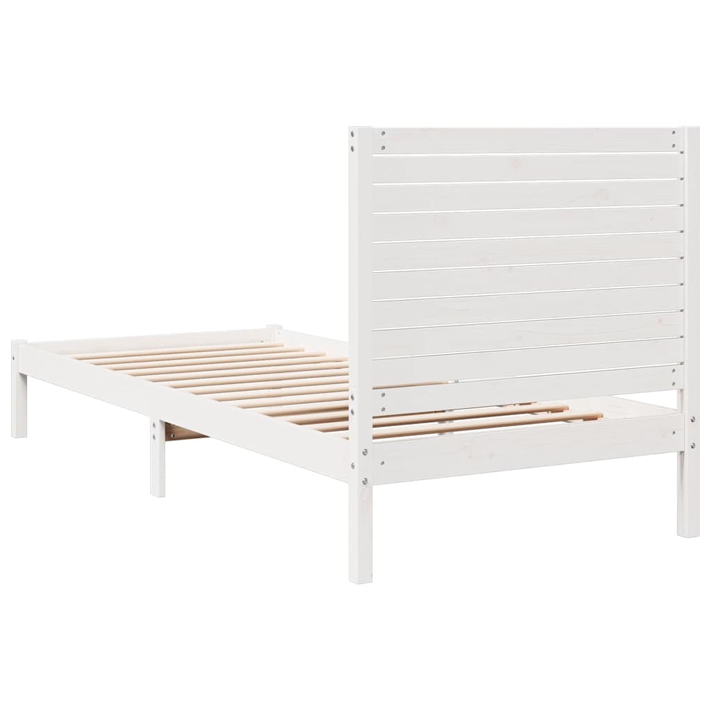 fehér tömör fa extra hosszú ágykeret matrac nélkül 90 x 220 cm
