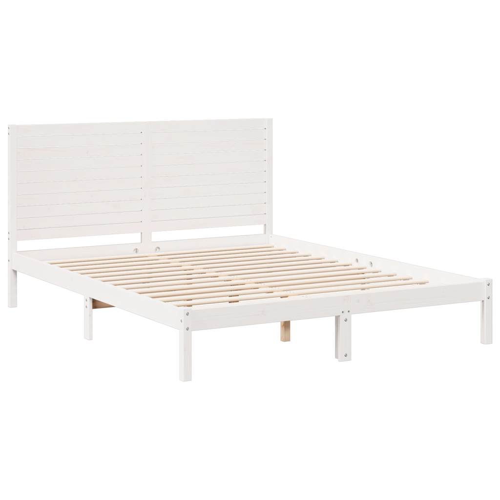fehér tömör fa extra hosszú ágykeret matrac nélkül 140 x 220 cm