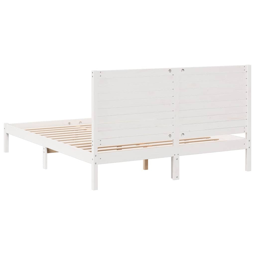 fehér tömör fa extra hosszú ágykeret matrac nélkül 140 x 220 cm