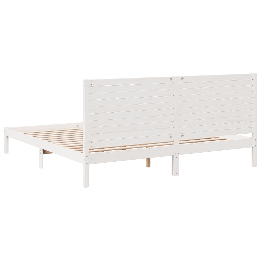 fehér tömör fa extra hosszú ágykeret matrac nélkül 180 x 220 cm