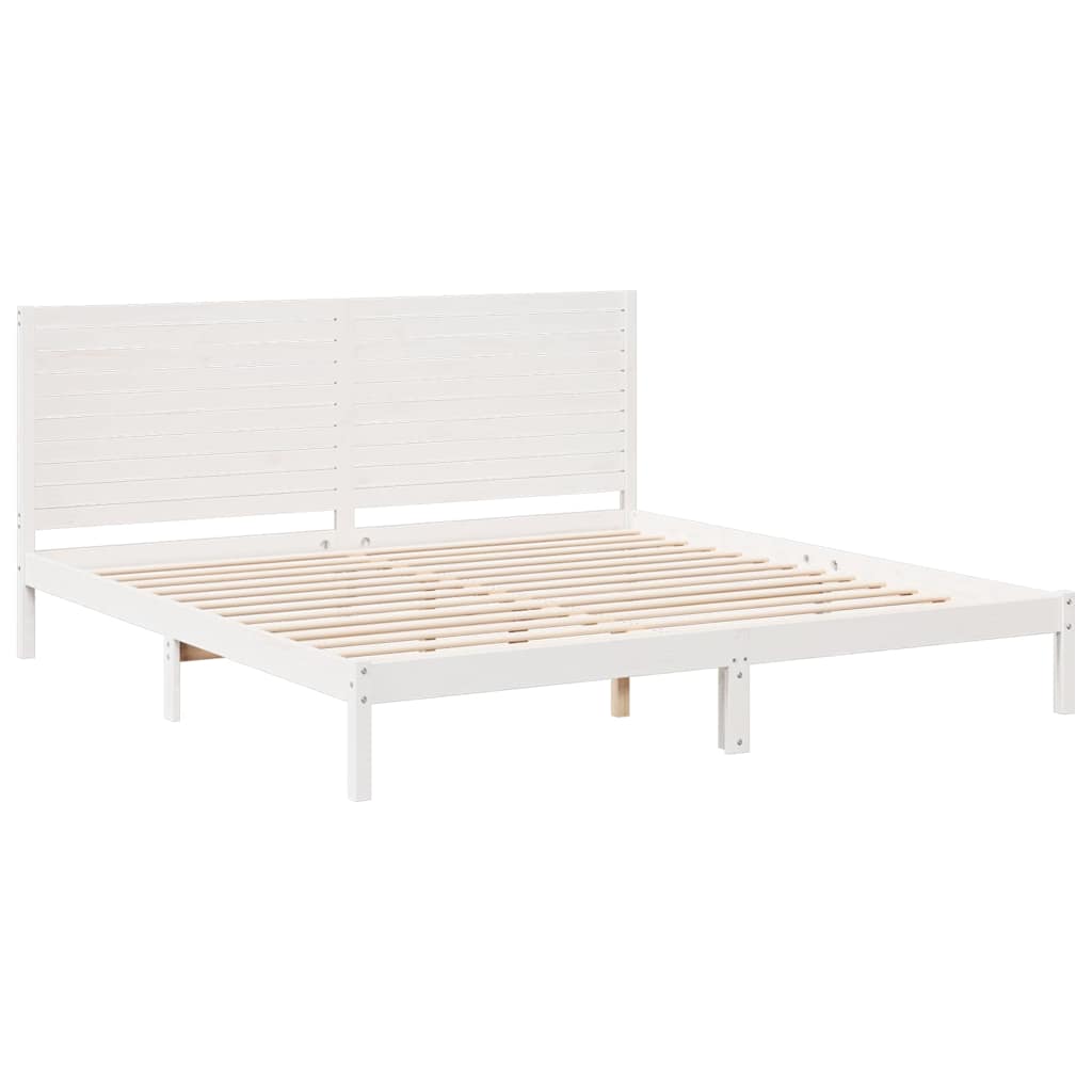 fehér tömör fa extra hosszú ágykeret matrac nélkül 200 x 220 cm