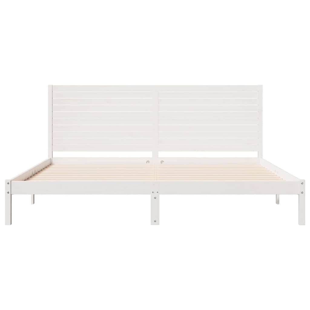 fehér tömör fa extra hosszú ágykeret matrac nélkül 200 x 220 cm