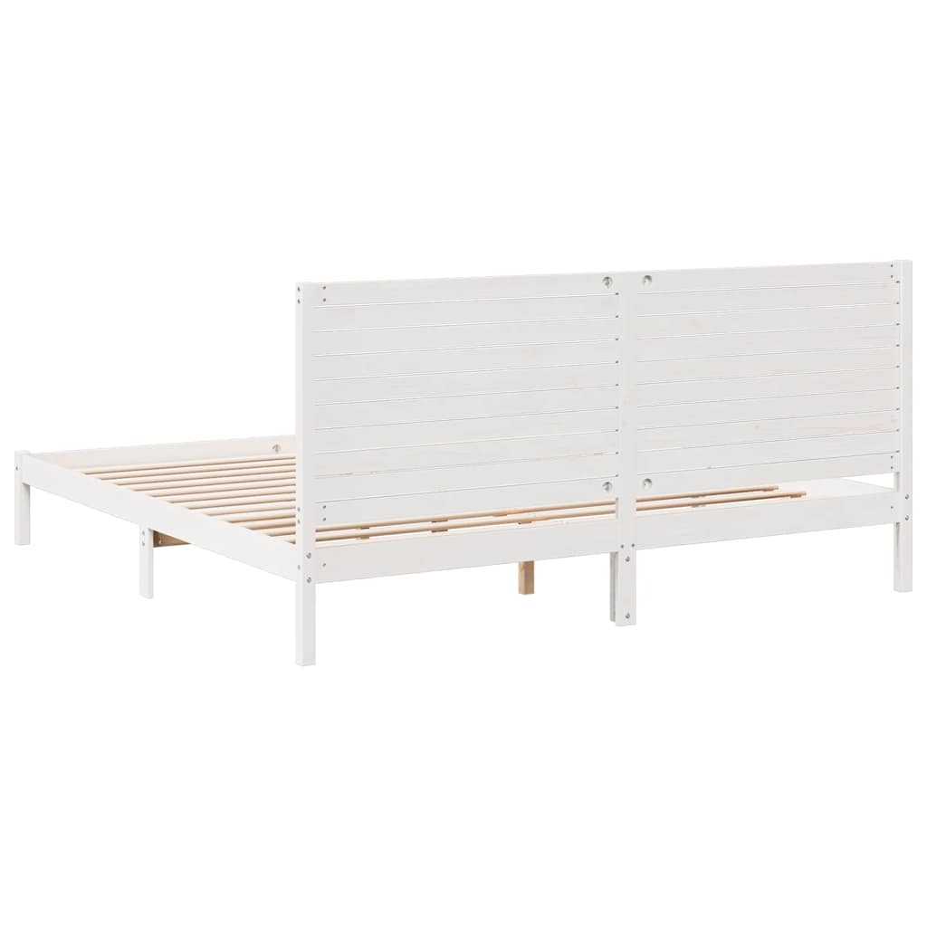 fehér tömör fa extra hosszú ágykeret matrac nélkül 200 x 220 cm