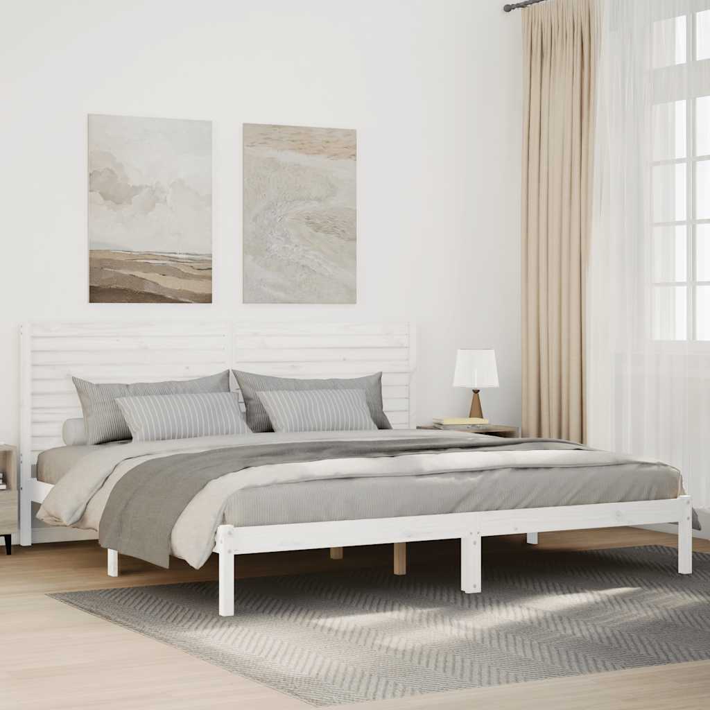 fehér tömör fa extra hosszú ágykeret matrac nélkül 200 x 220 cm