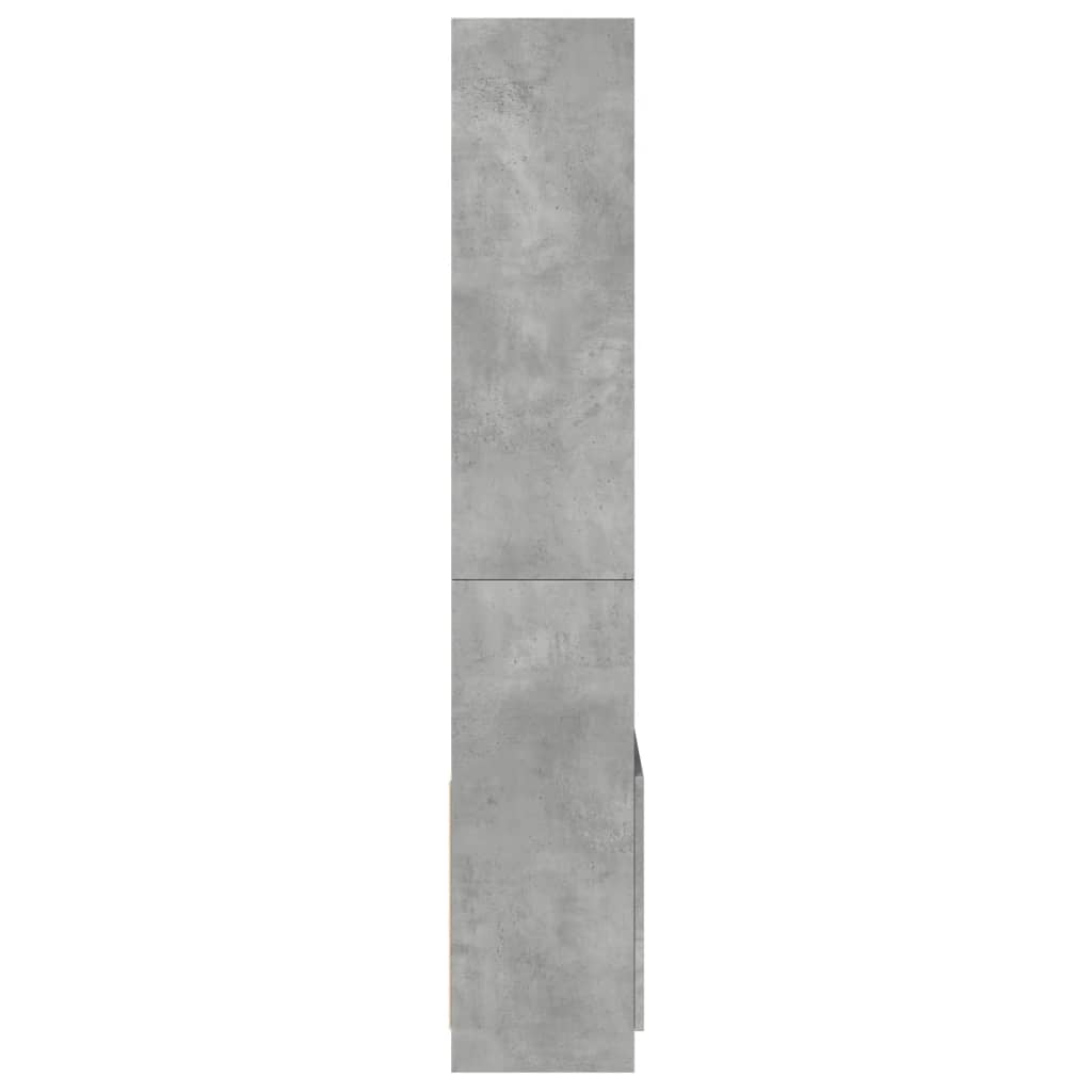 betonszürke szerelt fa magasszekrény 63 x 33 x 180 cm