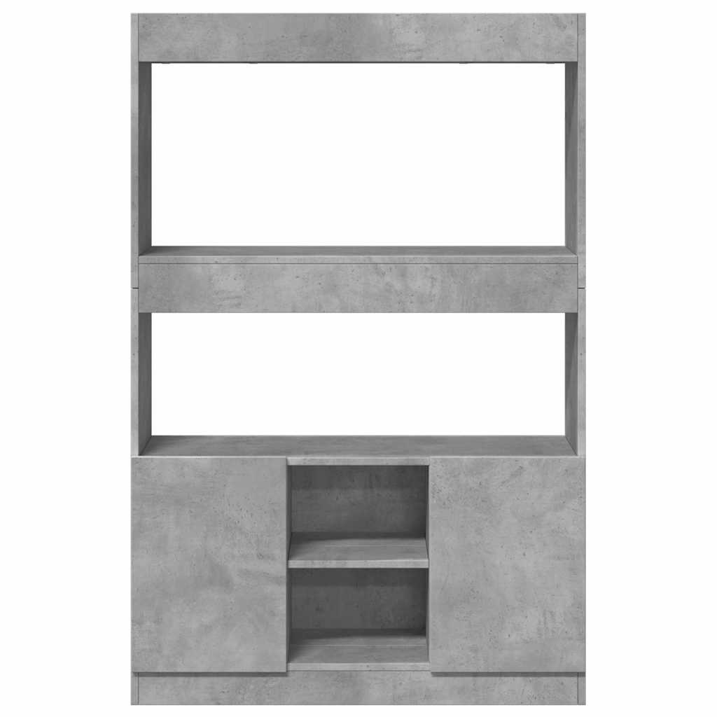 betonszürke szerelt fa magasszekrény 92 x 33 x 140 cm