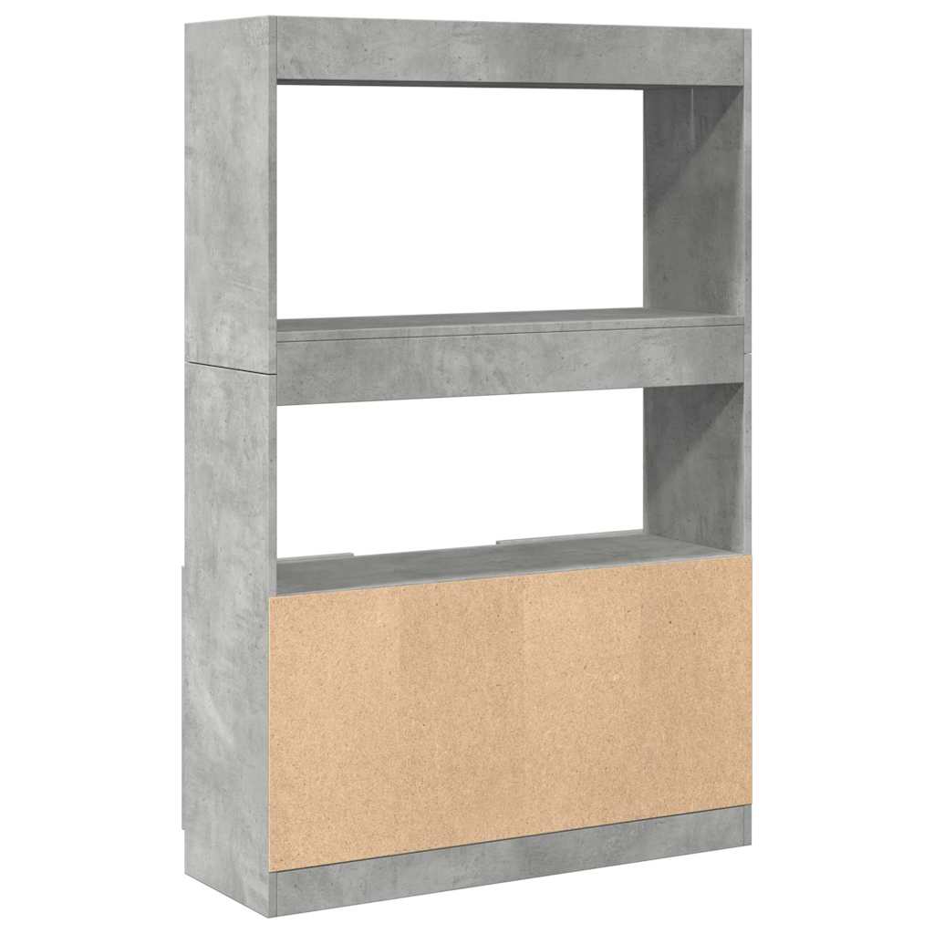 betonszürke szerelt fa magasszekrény 92 x 33 x 140 cm