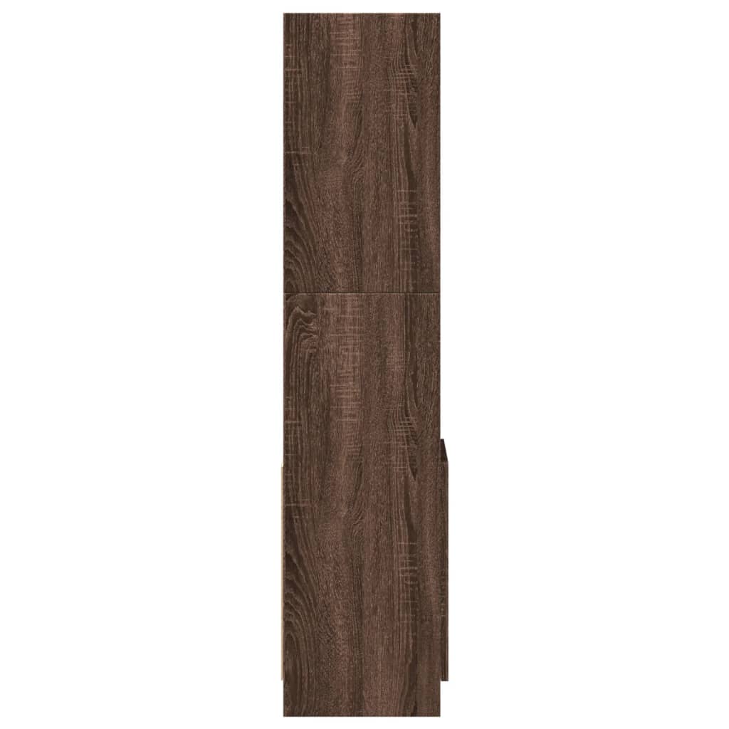 barna tölgy színű szerelt fa magasszekrény 92 x 33 x 140 cm